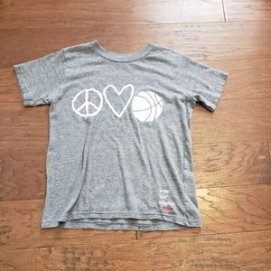 Sz L girls, grey, Peace Love World shirt